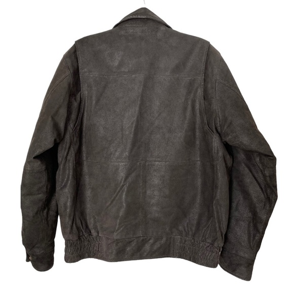 Burk's Bay NRA Life Member Leather Genuine Bomber Jacket Mens size L - Picture 4 of 13